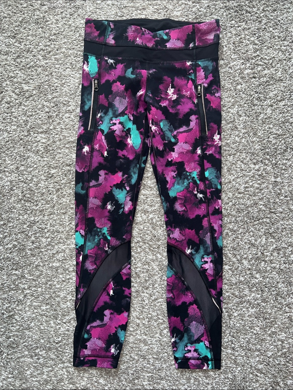Lululemon Leggings with Mesh Panels